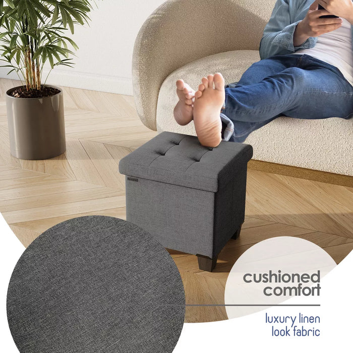 StorageBud Storage Ottoman for Bedroom End of Bed, Fabric Storage Bench, Large Storage Ottoman Bench, Entryway Bench with Storage - open_box