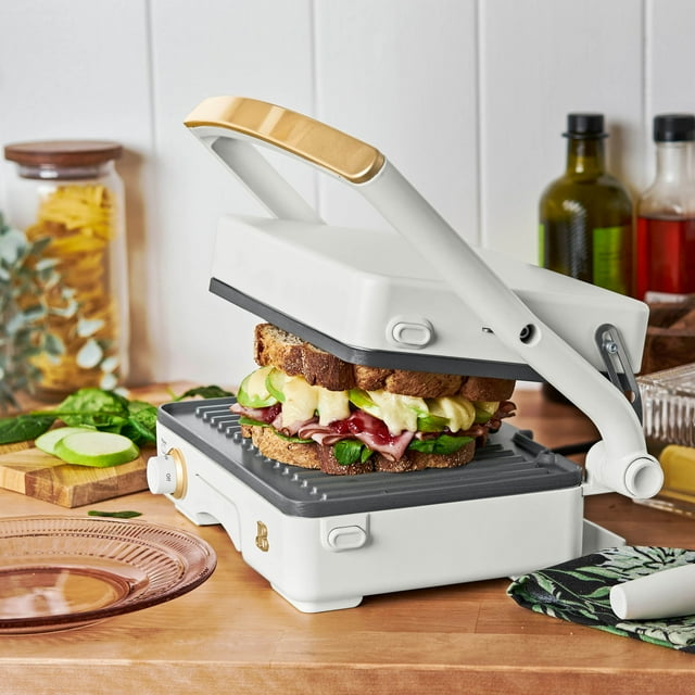 Beautiful 2-in-1 Panini Press & Grill, White Icing by Drew Barrymore - open_box