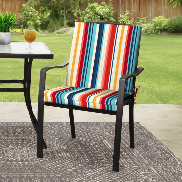 Mainstays 37" L x 19.5" W Modern Multi Stripe 1 Piece Rectangle Outdoor Chair Cushion - new