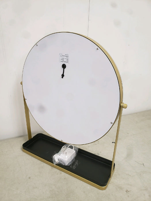 Round Led Vanity Cosmetic mirror, touch control, gold - new