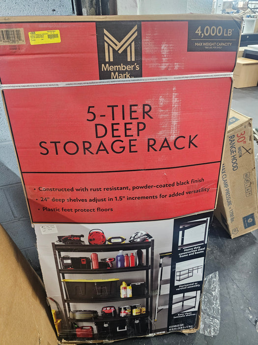 Member's Mark 5 Tier Storage Shelf, 48" W x 24" D x 72" H - open_box