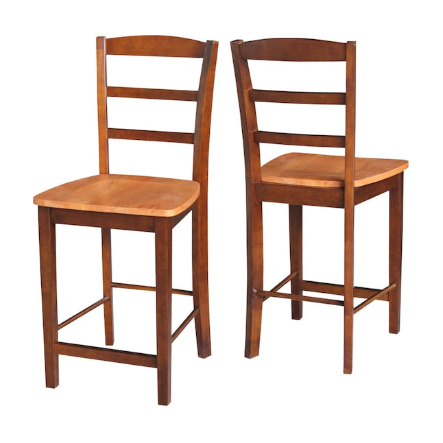 International Concepts Cinnamon/Espresso 24-in H Counter height Wood Bar Stool - new