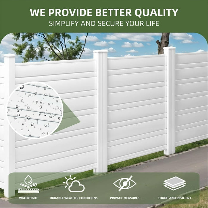 Uforic 50" x 50" Air Conditioner Privacy Screen, Outdoor Trash Can Enclosure with Metal Stakes, Pool Enclosure,2 Panels, White - open_box