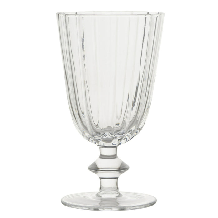 Beautiful Scallop Set of 4 Glass Goblet Clear by Drew Barrymore - new