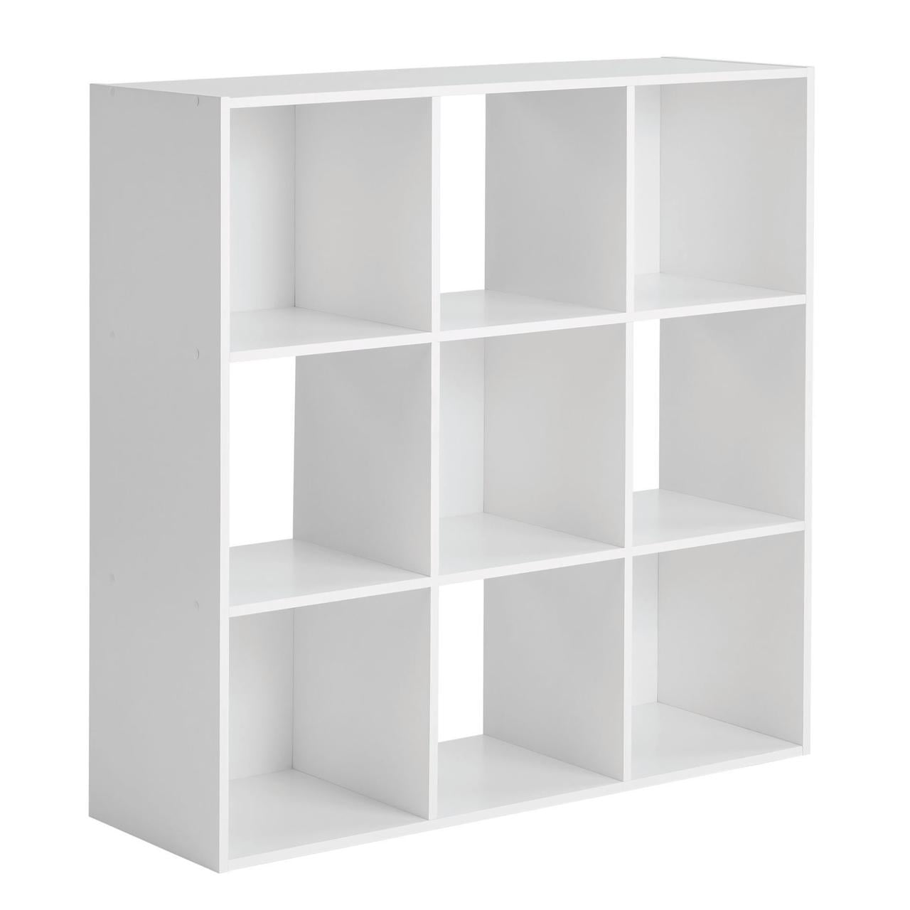 Mainstays 11 9-Cube Storage Organizer, White - new