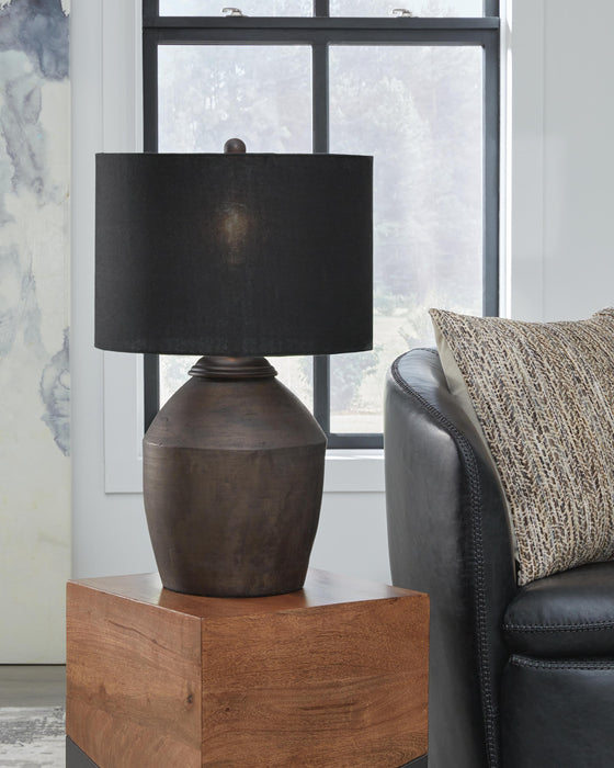 Naareman Metallic Black Terracotta Table Lamp (1/CN)