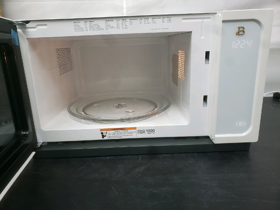 Beautiful 1.1 Cu ft 1000 Watt, Sensor Microwave Oven, White Icing by Drew Barrymore, New - new