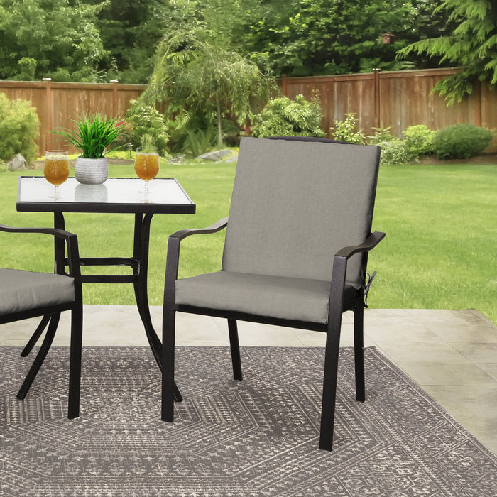 Mainstays 37"L x 19.5"W Tan 1 Piece Rectangle Outdoor Chair Cushion - open_box