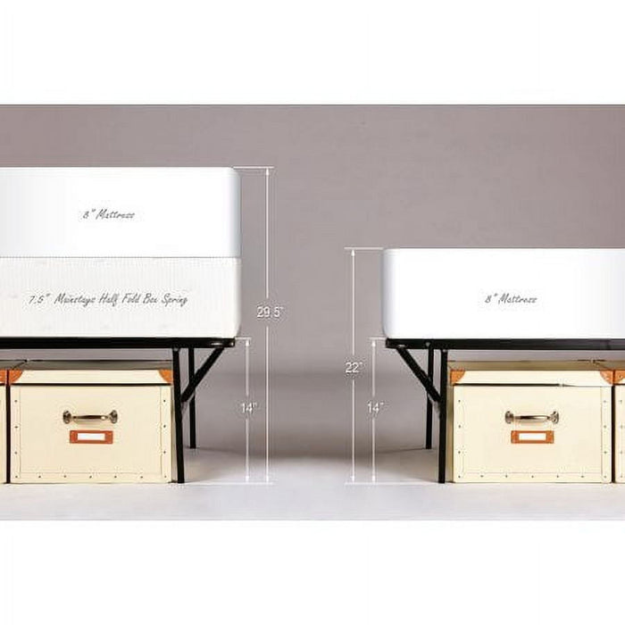 Mainstays King 14" High Profile Foldable Steel Platform Bed Frame with Storage Space Under Frame, No Box Spring Required, Black - new