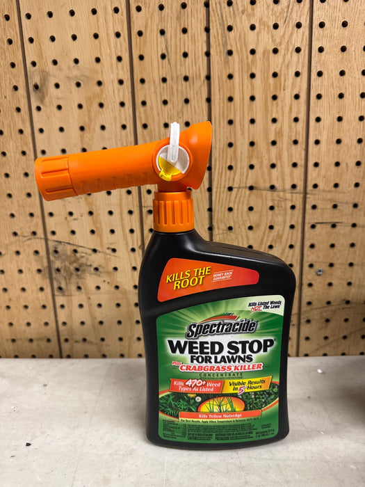Spectracide Weed Stop For Lawns Plus Crabgrass Killer Concentrate, Kills Crabgrass On Lawn, 32 fl Ounce (RTS QuickFlip Spray) - open_box