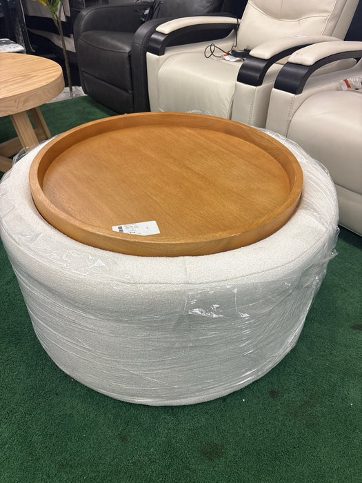 Beautiful Drew Stowaway Coffee Table with Storage by Drew Barrymore, Cream - new