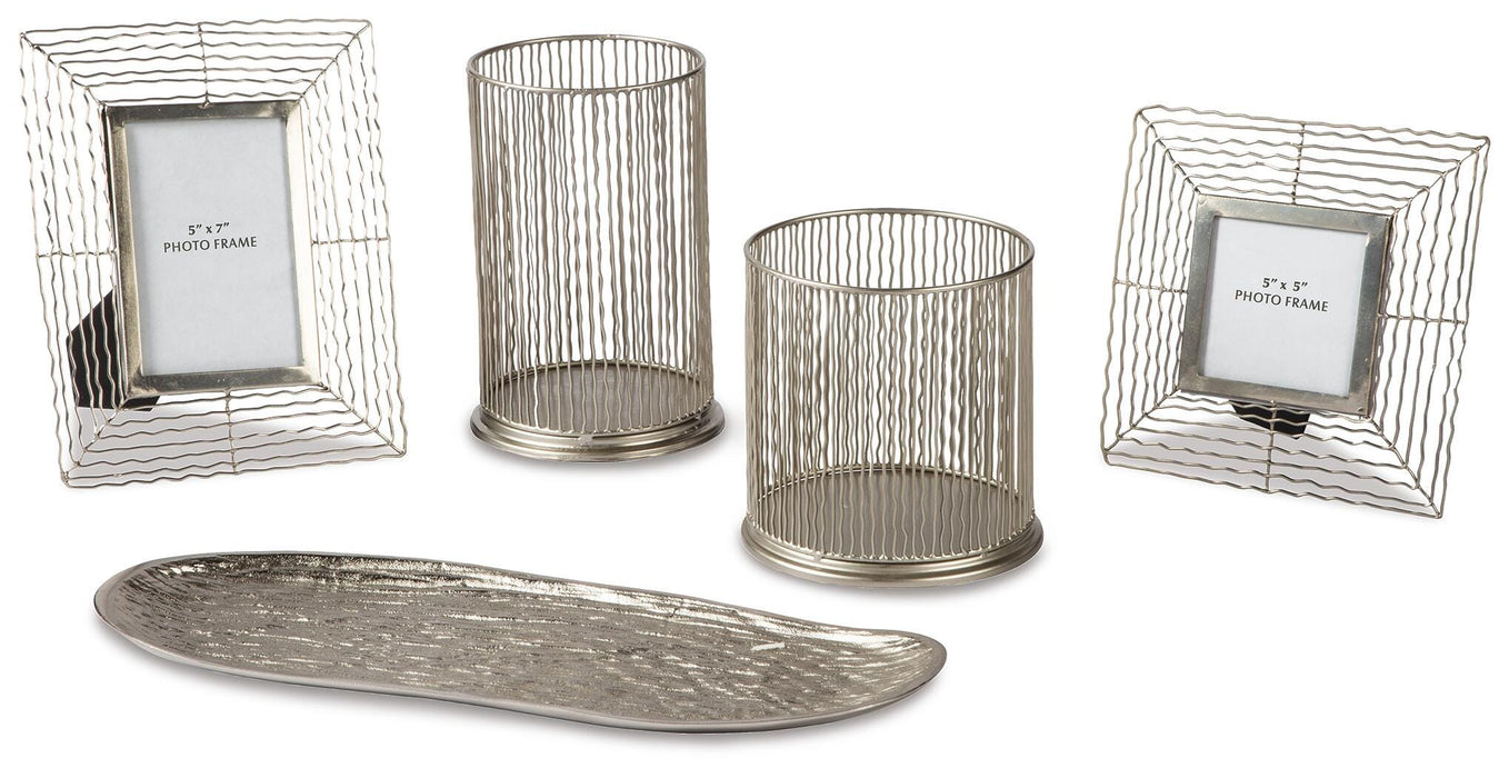 Dympna Silver Finish Accessory Set (5/CN)