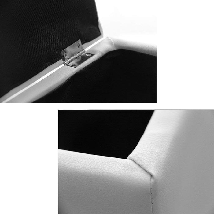 Footstool Ottoman Footstool Storage Stool Foot Stools Leather Ottoman Storage Toy Box Bench Seat - 40 X 40 X 40cm (Color : White) - new