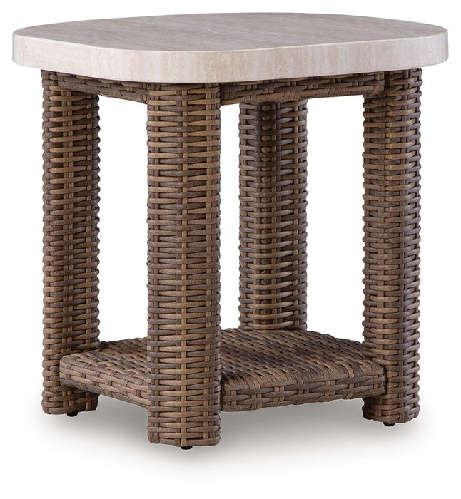 Angel Island Beige/Brown Square End Table