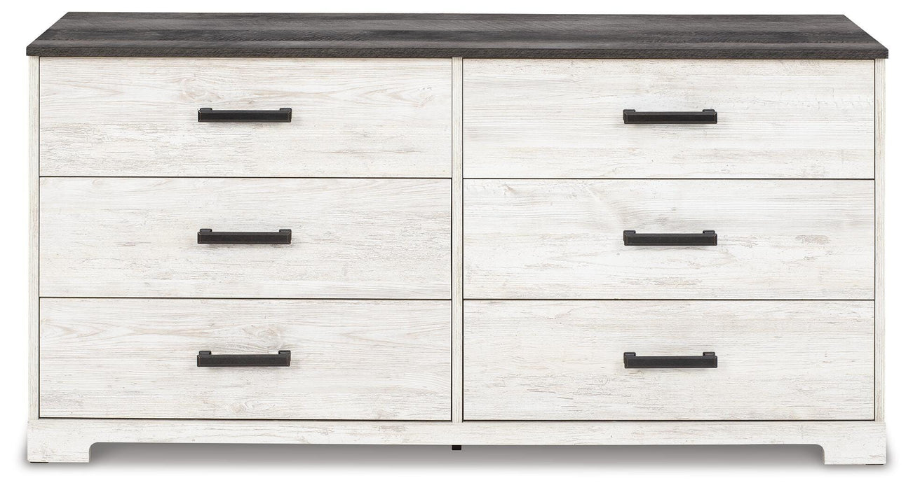 Shawburn Whitewash/Charcoal Gray Six Drawer Dresser