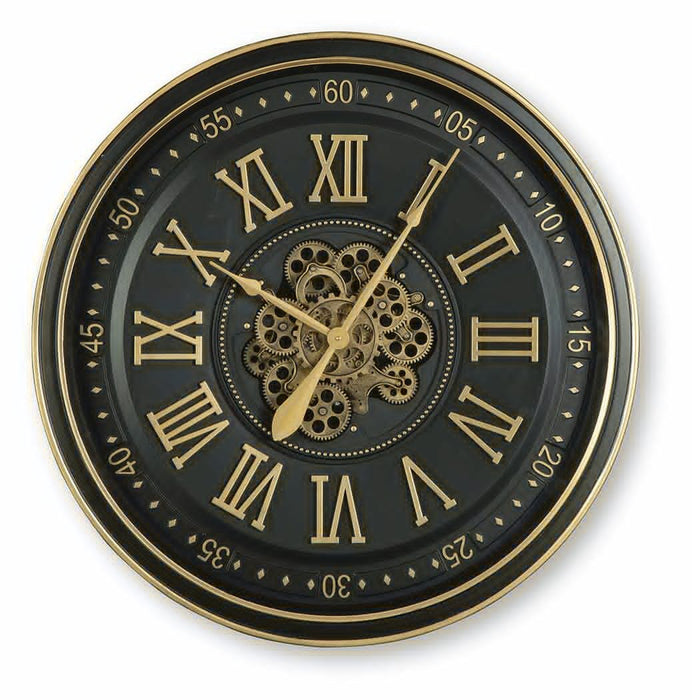 Dairton Black/Gold Finish Wall Clock