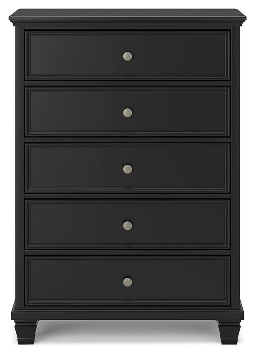 Lanolee Black Five Drawer Chest