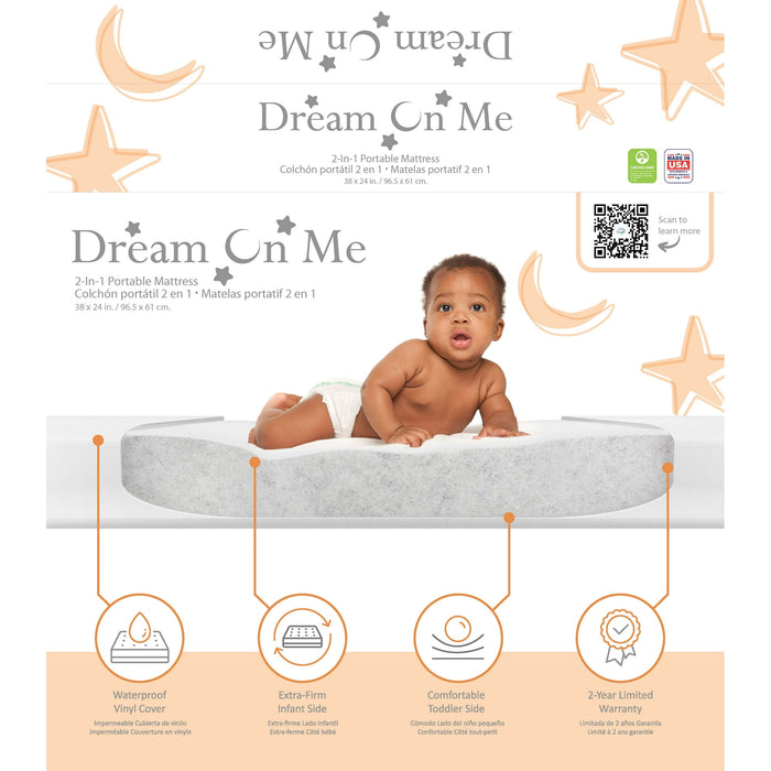 Dream on Me Holly 3 Mini / Portable Waterproof Fiber Crib Mattress - open_box