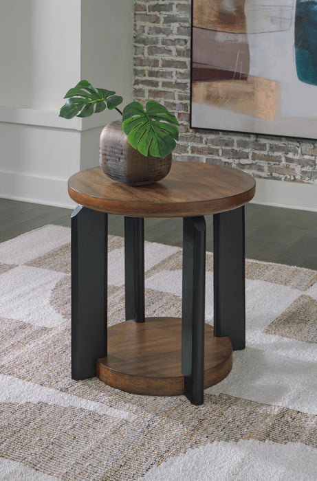 Kraeburn Brown/Black Round End Table