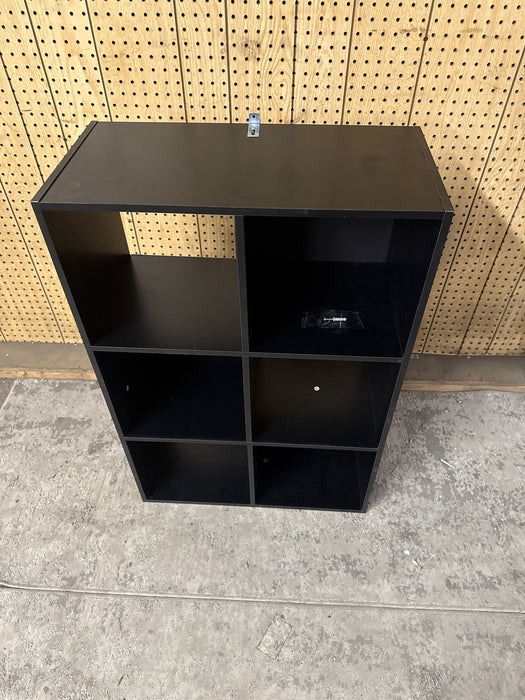 Proman Products 6 Cube Storage Organizer Bookcase, 36" H x 24" W x 12" D, Black - new