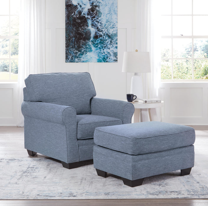 Carissa Manor Denim Carissa Manor Chair and Ottoman