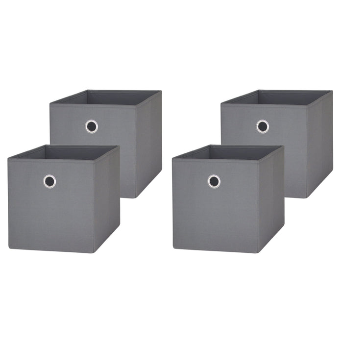 Mainstays Collapsible Fabric Cube Storage Bins (10.5" x 10.5"), 4 Pack, Grey Flannel - new