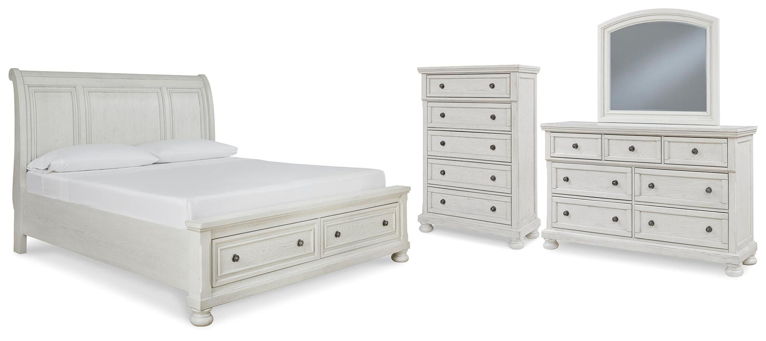 Robbinsdale Antique White Sleigh Bedroom Collection