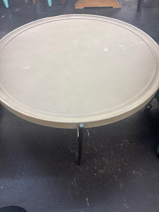alaterre brookline industrial round metal coffee table, gray/black - new