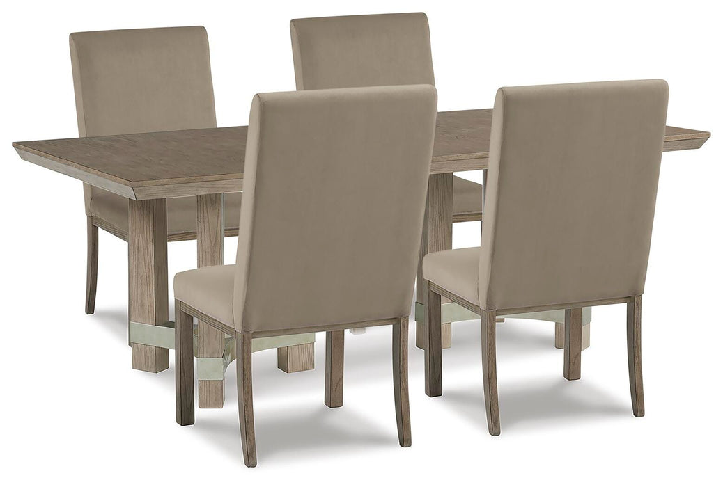 Chrestner Gray Chrestner Dining Table and 4 Chairs