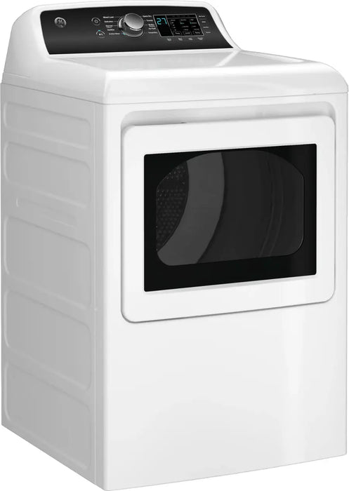 GE - 7.4 Cu. Ft. Gas Dryer with Sensor Dry - White with Matte Black - display_model