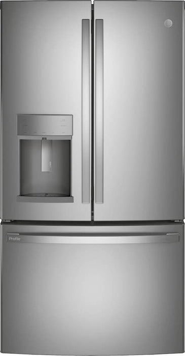 GE Profile PYE22KYNFS 36" Counter-Depth Bottom Freezer with French Door Twin Chill Evaporator Quick Space Shelf and LED Lighting in Fingerprint Resistant Stainless Steel - open_box