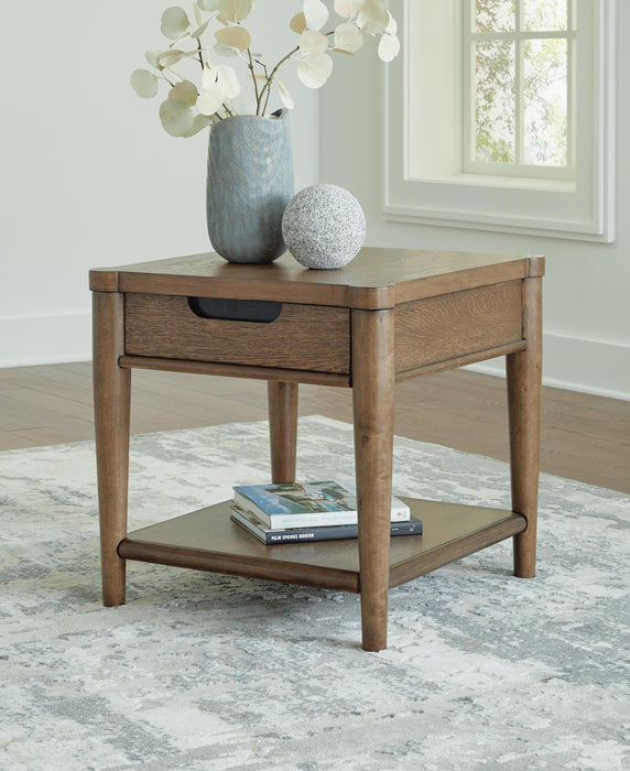 Roanhowe Brown Rectangular End Table