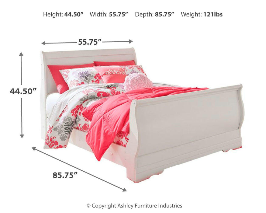 Anarasia White Anarasia Full Sleigh Bed