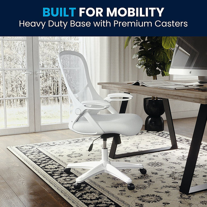 Alamont Home - Porter Contemporary Mesh Executive Swivel Office Chair - White - display_model