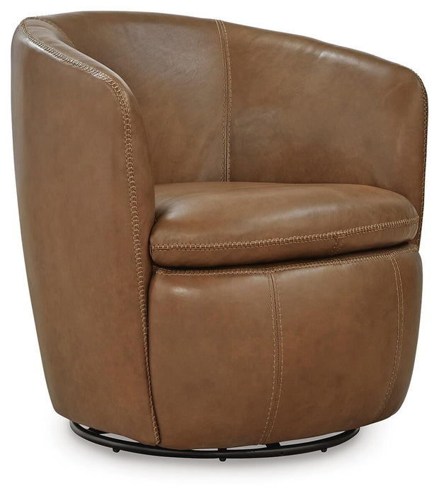 Kierreys Caramel Swivel Accent Chair