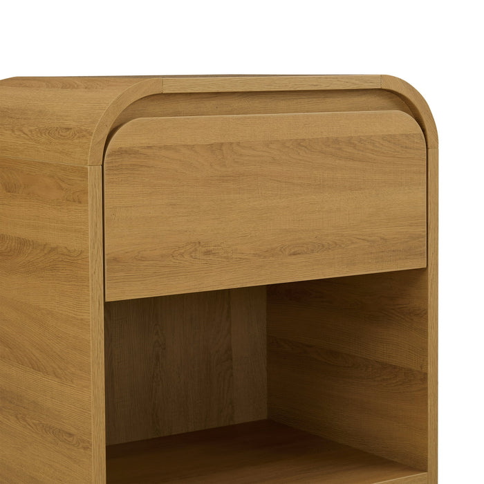 Better Homes & Gardens Juliet Nightstand with USB, Light Honey Finish - new