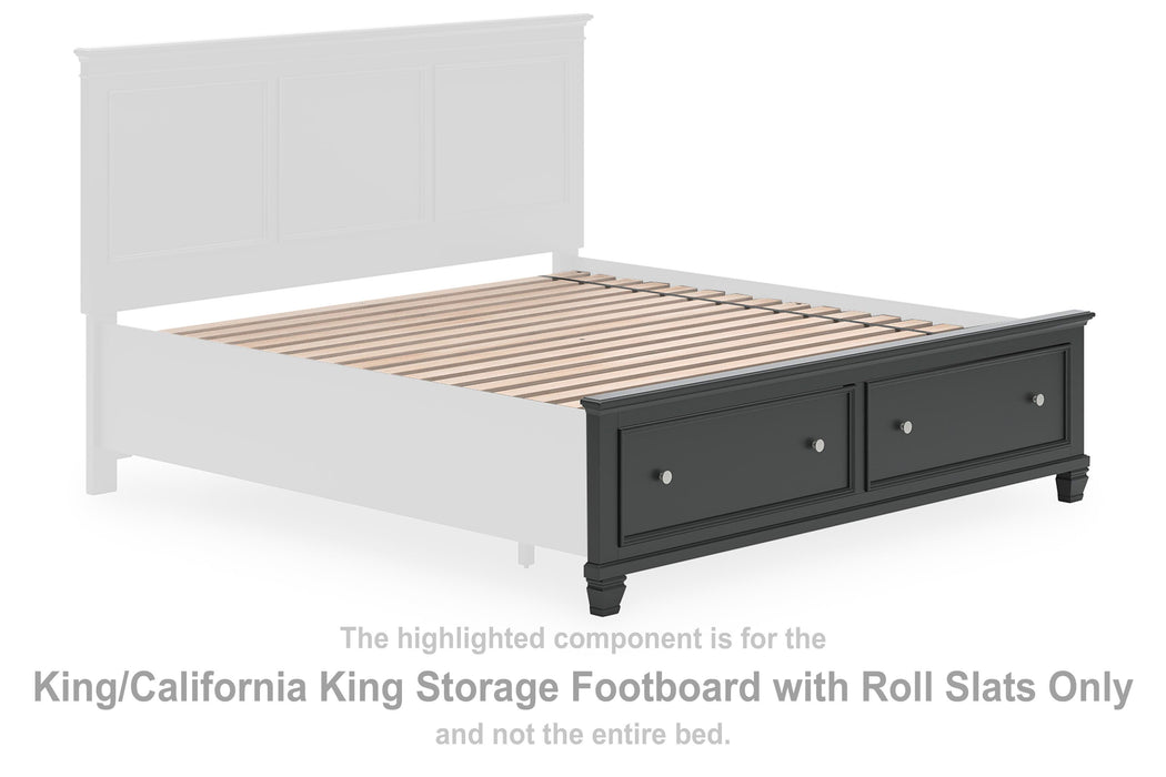 Lanolee Black K/CK Storage FTBD w/Roll Slats