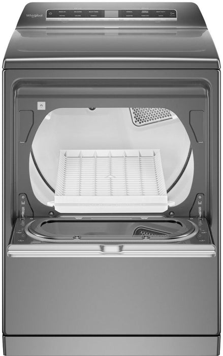 Whirlpool - 7.4 Cu. Ft. Smart Electric Dryer with Steam and Advanced Moisture Sensing - Chrome Shadow - display_model