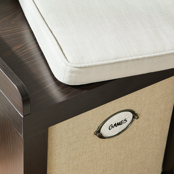 Better Homes & Gardens 4-Cube Shoe Storage 58.39 Bench, Espresso - open_box