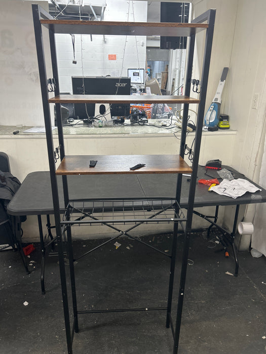 HomGarden 4-Tier over the Toilet Bathroom Storage Rack Adult Organizer Space Saver Rustic Dark Brown - new