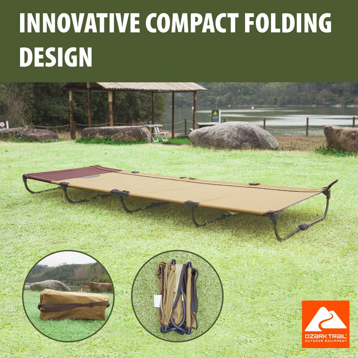 Ozark Trail Zipper Cot, Adult, 75.5" x26" x 5.5" - new