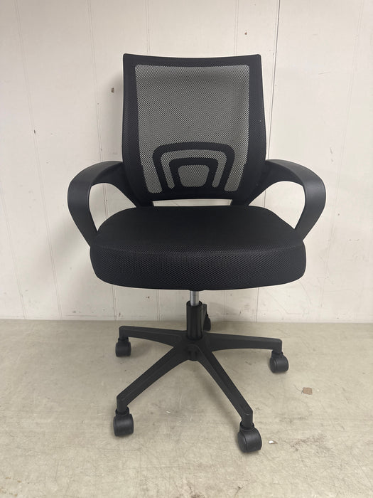 Yaheetech Mid-Back Mesh Office Chair Adjustable Ergonomic Computer Task Chair Swivel Rolling with Lumbar Support Armrest for Home Office Work Study, Black - new