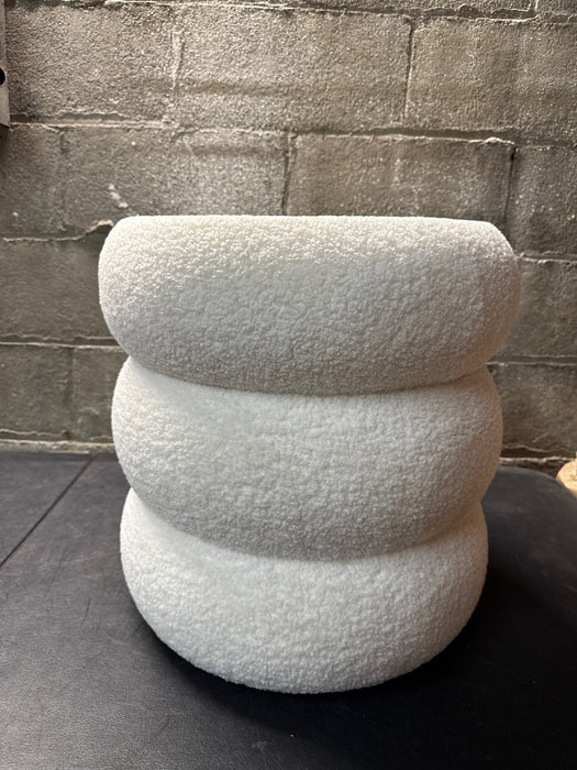 Mainstays Boucle Cloud Storage Ottoman, Cream - new