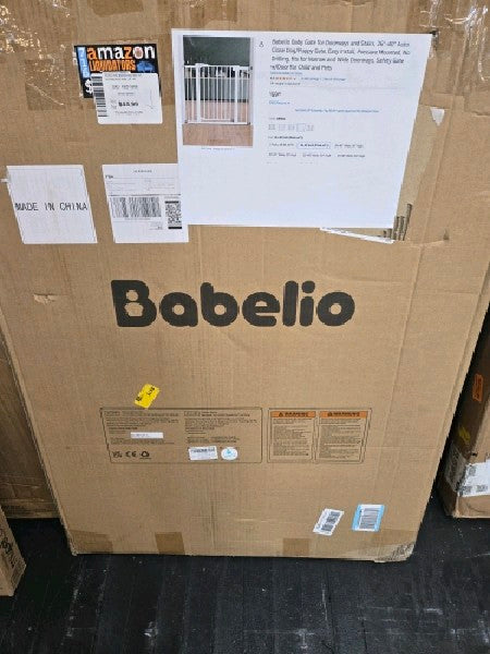 Babelio Baby Gate for Doorways and Stairs, 26''-40'' Auto Close Dog/Puppy Gate, Easy Install, Pressure Mounted, No Drilling, fits for Narrow and Wide Doorways, Safety Gate w/Door for Child a