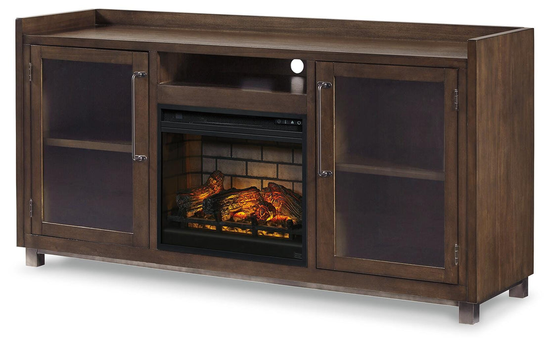 Starmore Brown/Gunmetal Starmore 3-Piece Wall Unit with Electric Fireplace