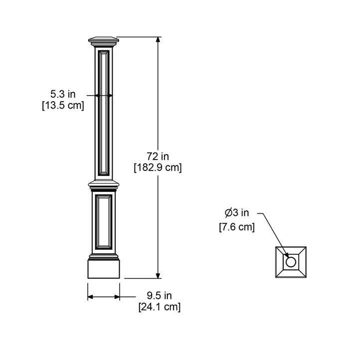 Mayne Signature Lamp Post - Decorative Post Only - Polyethylene - No Mount - White 5837W - new