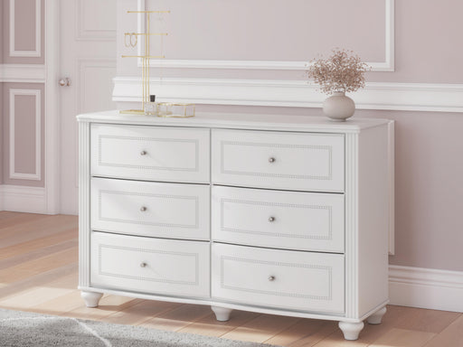 Maylilly White Six Drawer Dresser