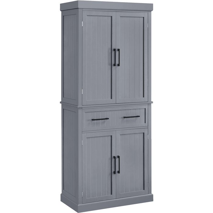 Renwick 72.5'' H Freestanding Pantry Cabinet with Doors and Adjustable Shelves,Dark Gray - use_like_new