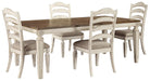 Realyn Chipped White Realyn Dining Table and 4 Chairs