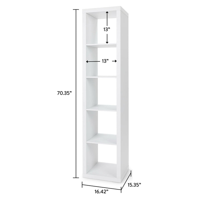 Better Homes & Gardens 5 Cube Vertical Storage Organizer, White Texture - new